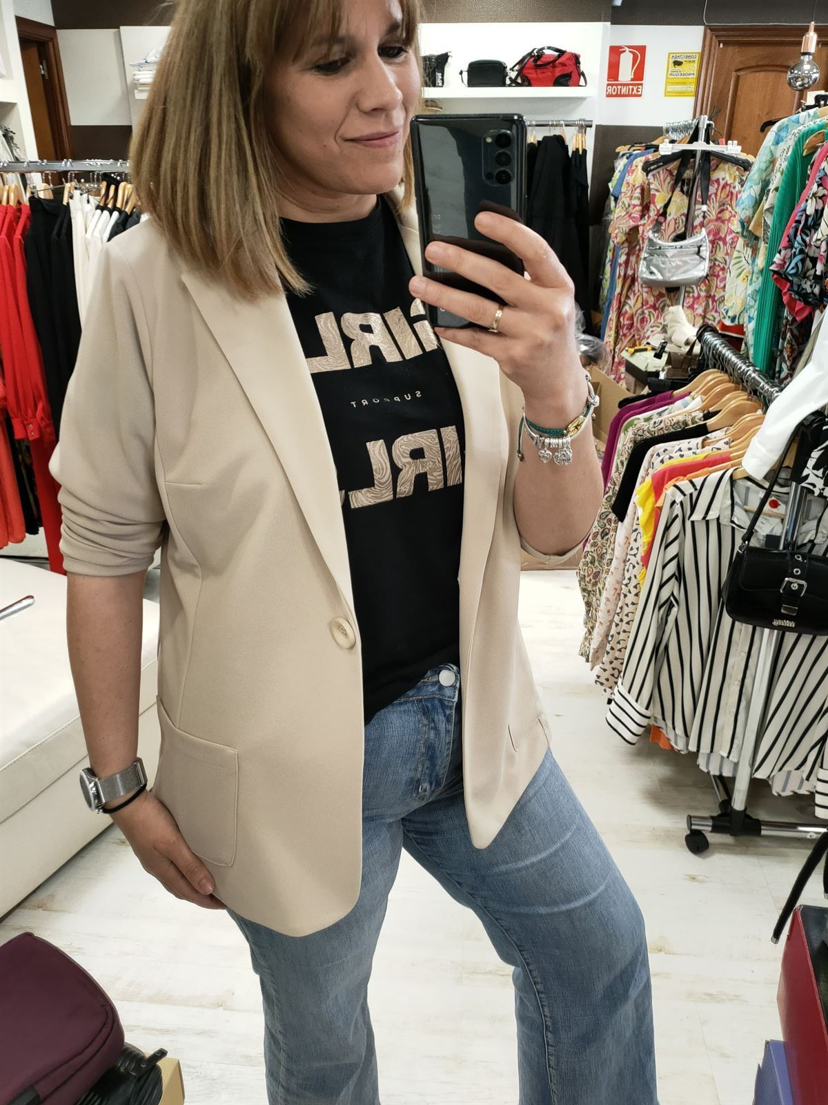 Blazer beige - Imagen 1