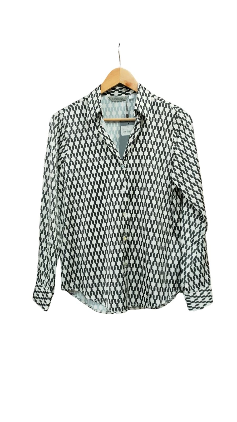 Blusa estampada blanco/negro - Imagen 1