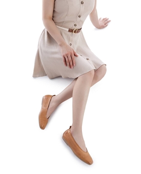 Carmela_ Bailarina piel camel - Imagen 2