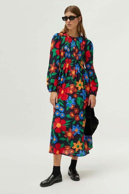 Compañía Fantástica_Vestido estampado floral multicolor - Imagen 3