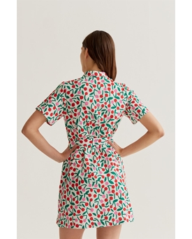 Compañía Fantástica_ Vestido estampado guinda - Imagen 2