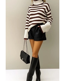 Jersey rayas marrón chocolate - Imagen 1