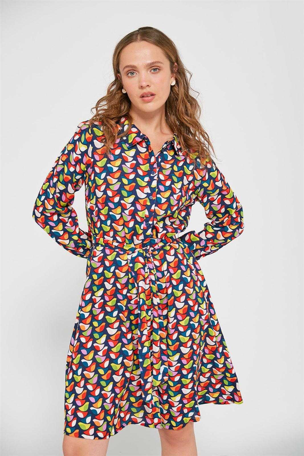 Md´M_ Vestido camisero estampado pájaros - Imagen 1