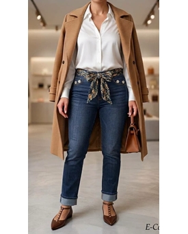 Pantalón denim recto - Imagen 1