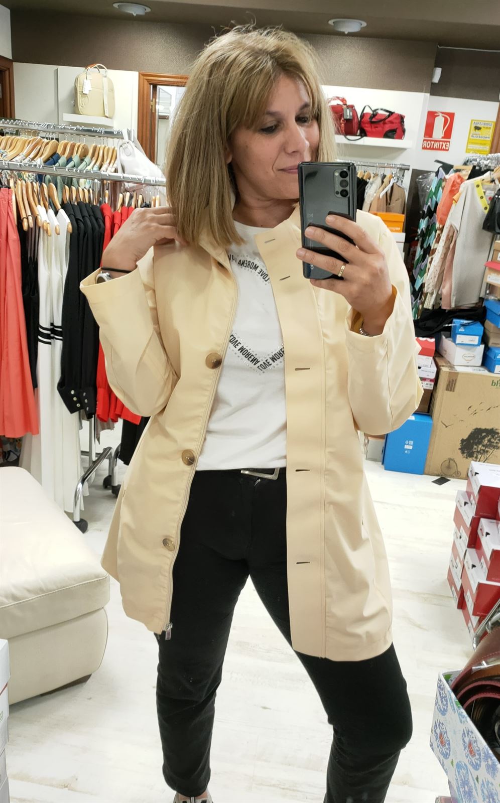 Parka beige con forro - Imagen 1