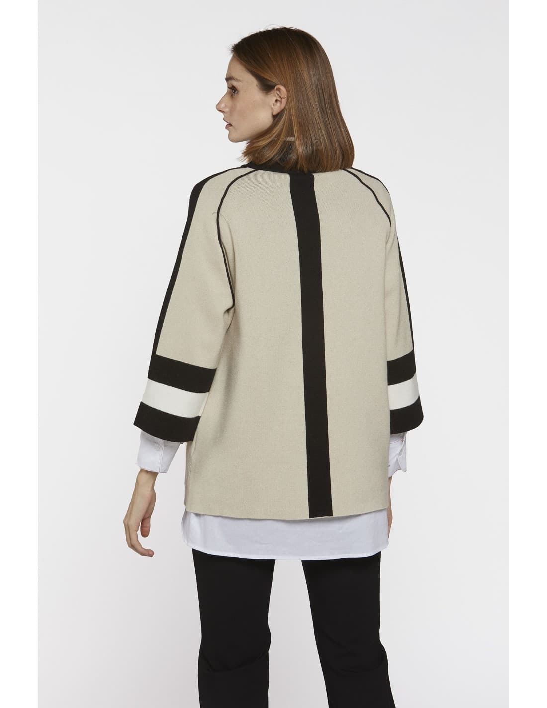 Scorzzo_ Chaqueta/poncho beige - Imagen 2