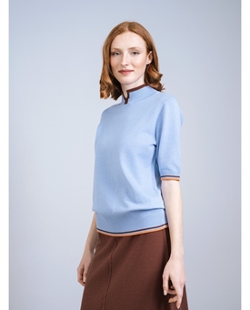 Scorzzo_ Jersey manga corta cuello corte azul - Imagen 2